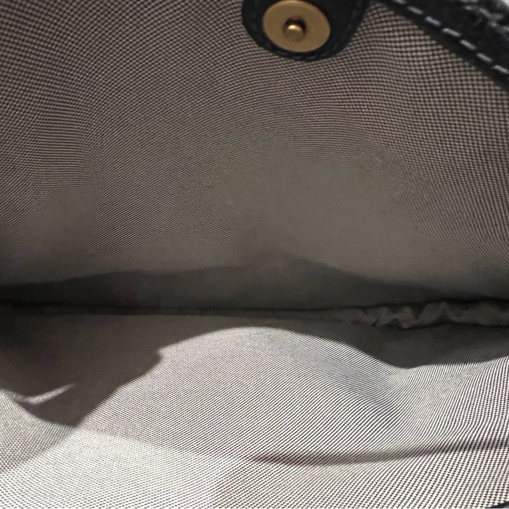 Fossil Navy Woven Leather Floral Cutout Satchel - Picture 11 of 12